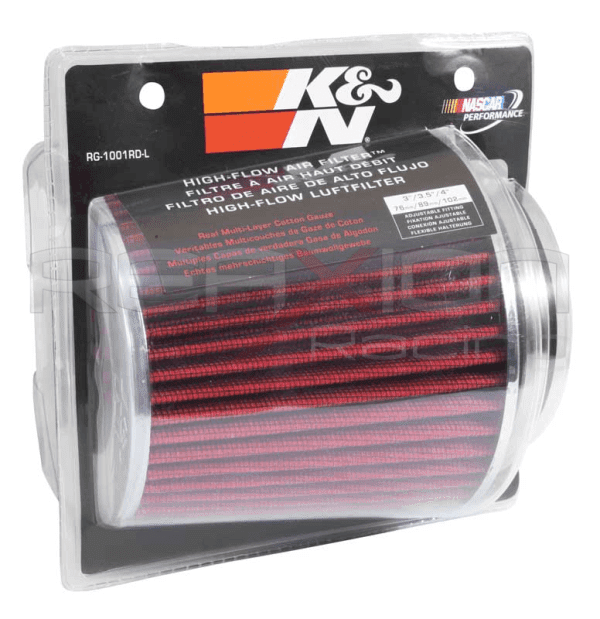 FILTRO DE AIRE K&N ORIGINAL CORTO  3", 3,5" y 4" ROJO RG-1001RD