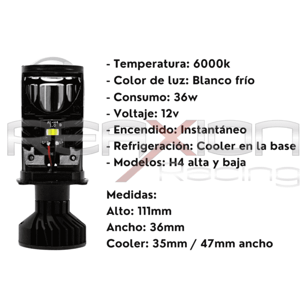 Kit Led KB1 - H4 Canbus Csp Con Lupa 40.000 Lm - Imagen 4